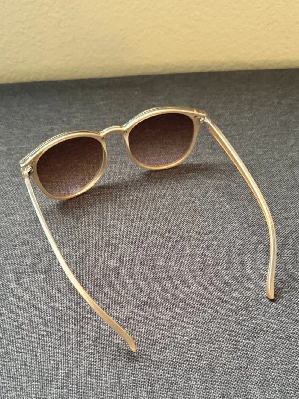 Champagne Round Sunglasses (with Free Case!)